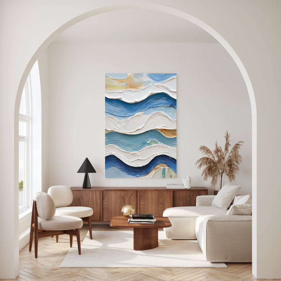 Serenity Waves Abstract Canvas Art June Wall Art