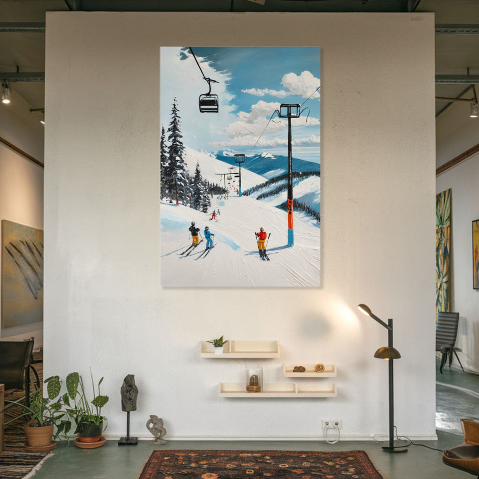 Winter Ski Slope Adventure Perfect for Home Decor and Gift Ideas June Wall Art