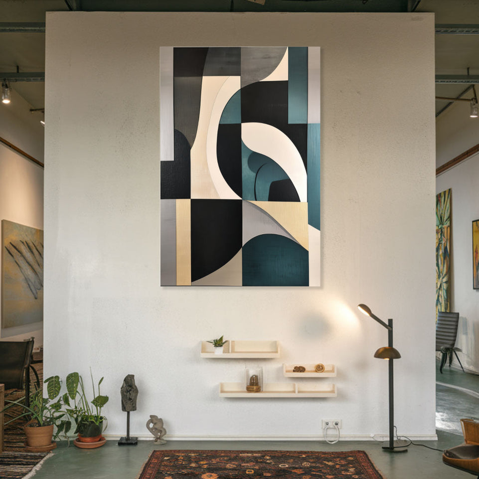 Modern Abstract Geometric Canvas Art I Home Decor Wall Art June Wall Art