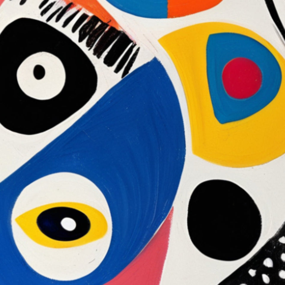 Colorful Abstract Faces Canvas Art June Wall Art
