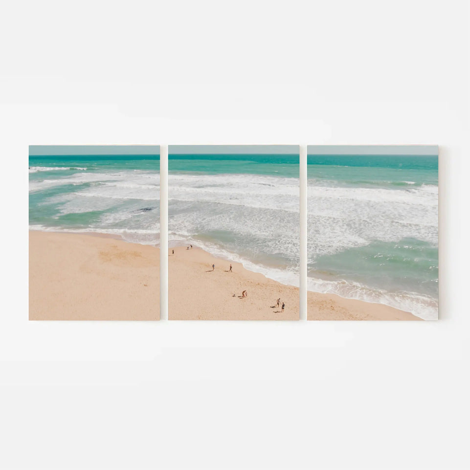 Tropical Beach Triptych Canvas Print - Coastal Ocean View Wall Art | Set of 3 Canvas Decor for Beach Lovers June Wall Art