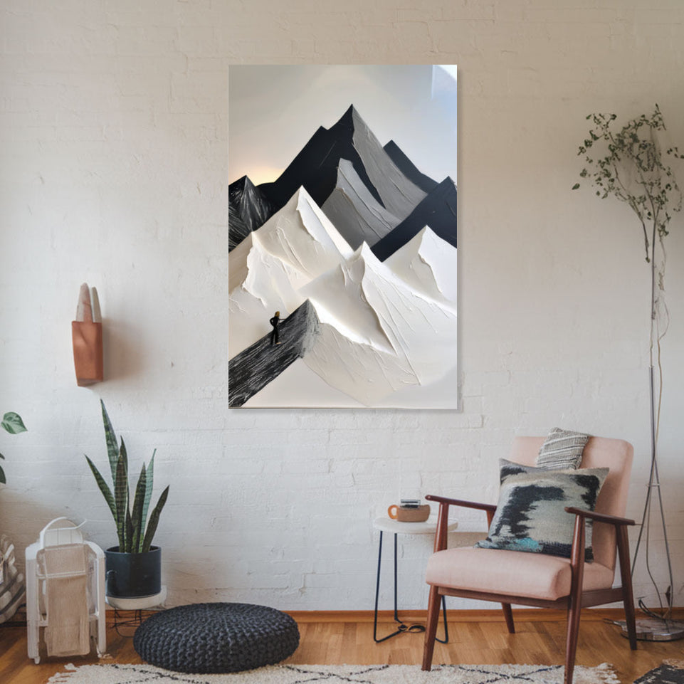 Alpine Ascent Modern Abstract Mountain Art for Home Decor June Wall Art
