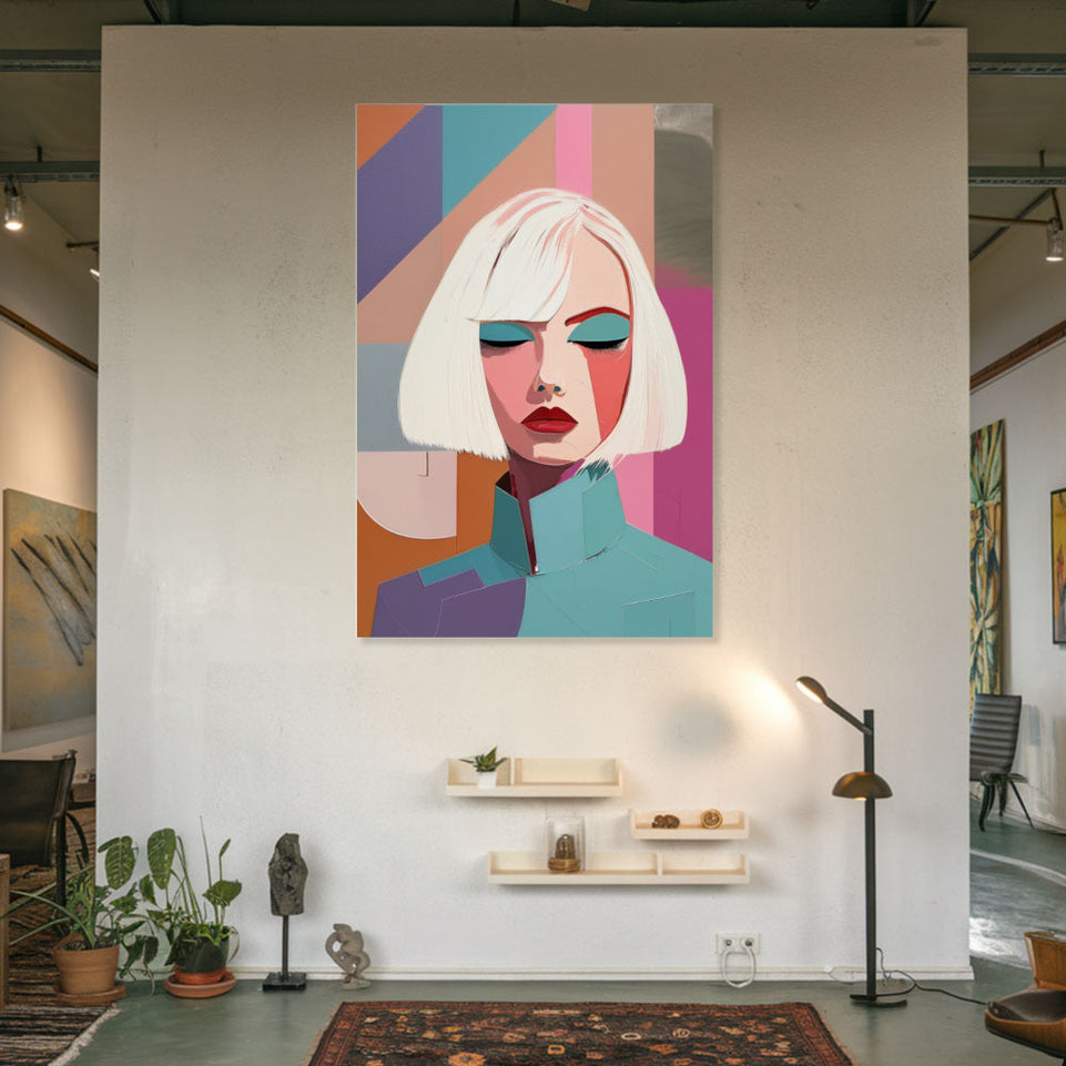 Modern Abstract Portrait Art Contemporary Wall Decor June Wall Art