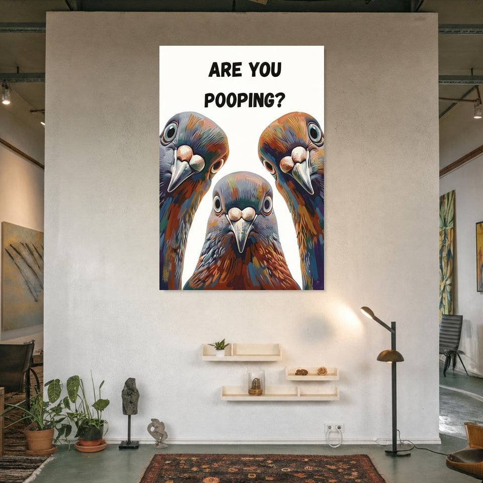 Vibrant Bird Trio Canvas Art Print Art Wall Art Wooden Frame – Whimsical Pop Art for Living Room, Bedroom, Office Décor – Unique Abstract Home Decor Statement Piece Modern Artwork Modern Abstract Home Decor Framed Canvas Painting Ready to Hang Artwork
