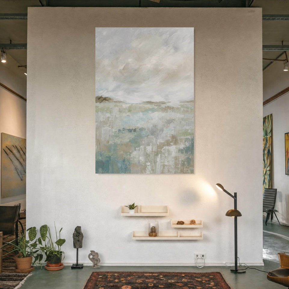 Abstract Landscape Canvas Art Print Art Wall Art Wooden Frame Soft Earthy Tones Tranquil Serenity Home Decor Modern Abstract Home Decor Framed Canvas Painting Ready to Hang Artwork Living Room Bedroom Office Wall Decor Premium Poster Print for Home