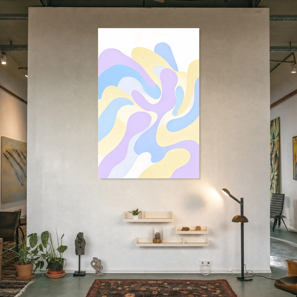 Soft Pastel Waves Canvas Art Print Art Wall Art