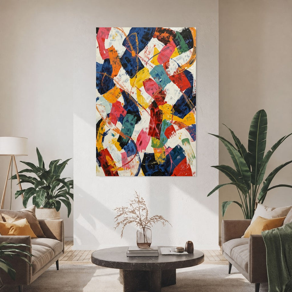 Vibrant Abstract Swirls Canvas Art Print Art Wall Art