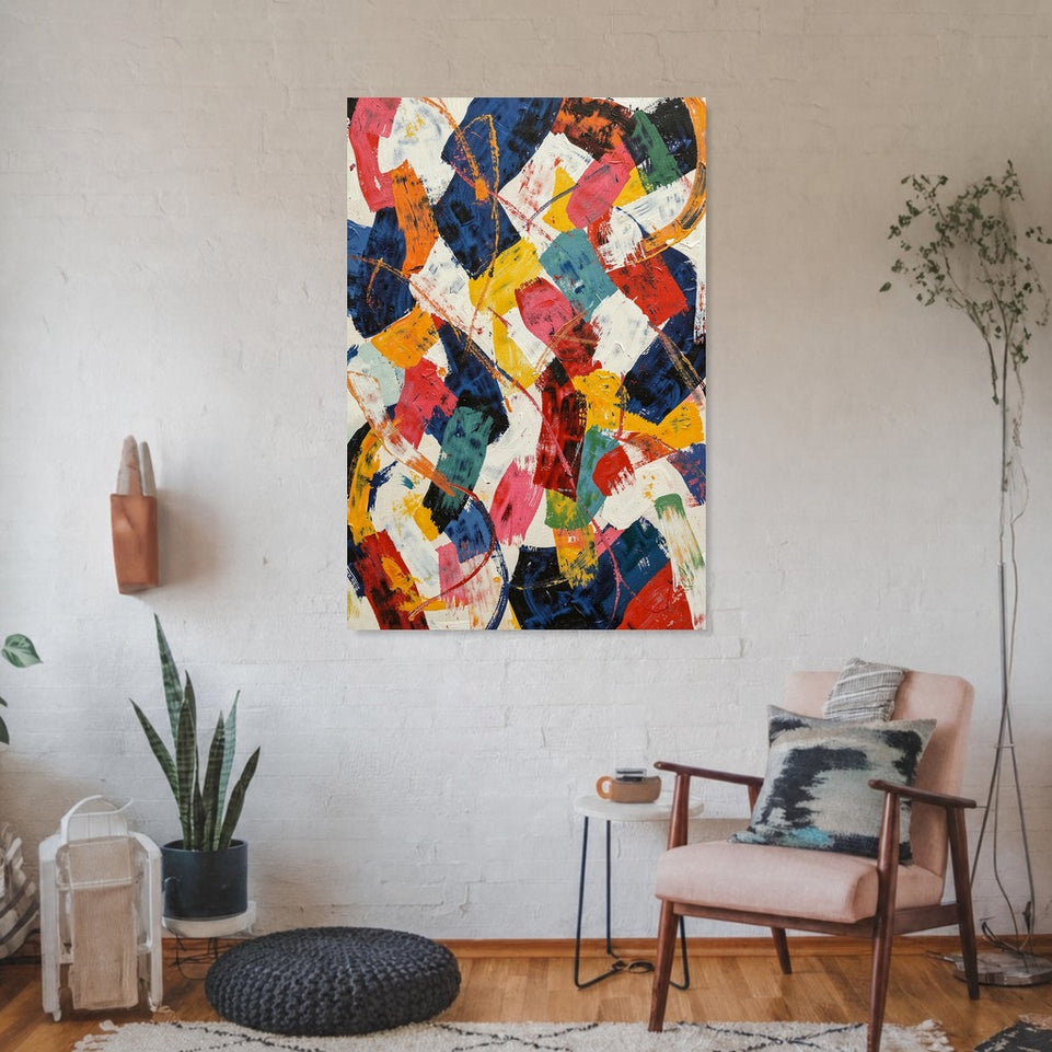 Vibrant Abstract Swirls Canvas Art Print Art Wall Art