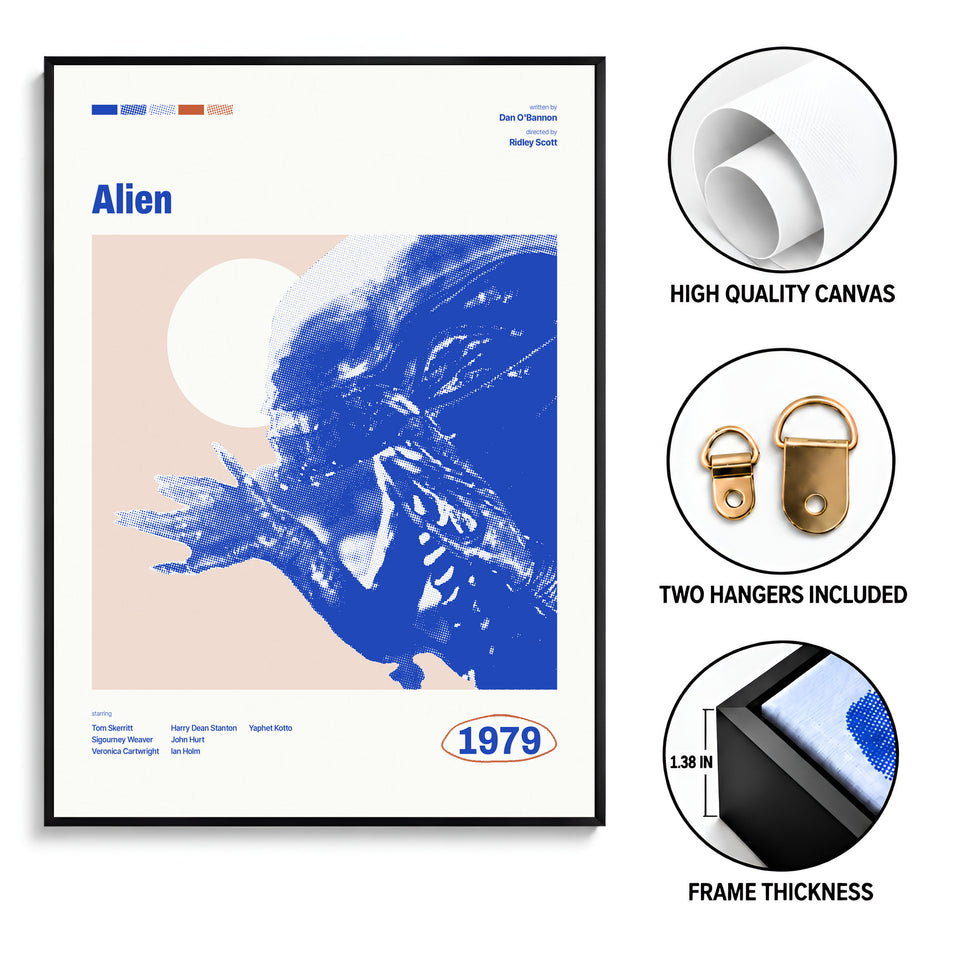 Alien Movie Poster Canvas Print, Sci-Fi Wall Decor, 1979 Film Artwork, Unique Home Decor for Movie Lovers, Collector's Item