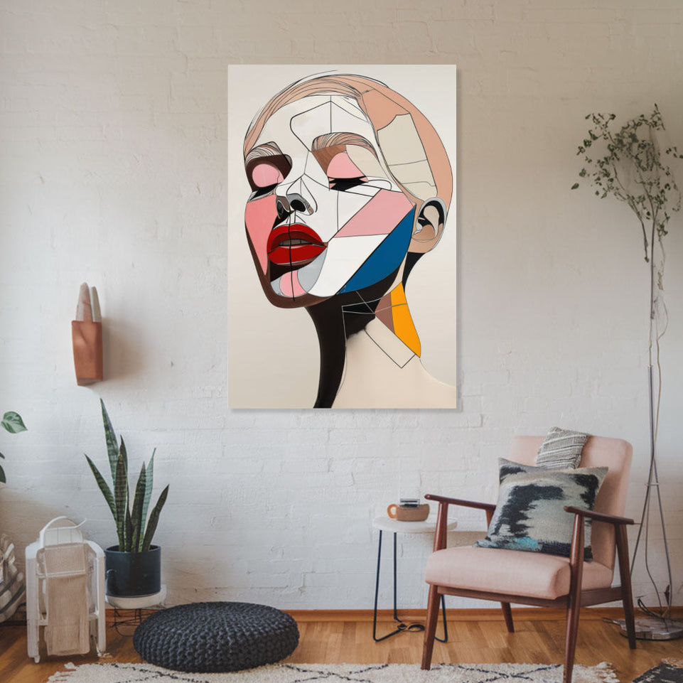 Modern Abstract Face Art Contemporary Wall Decor June Wall Art