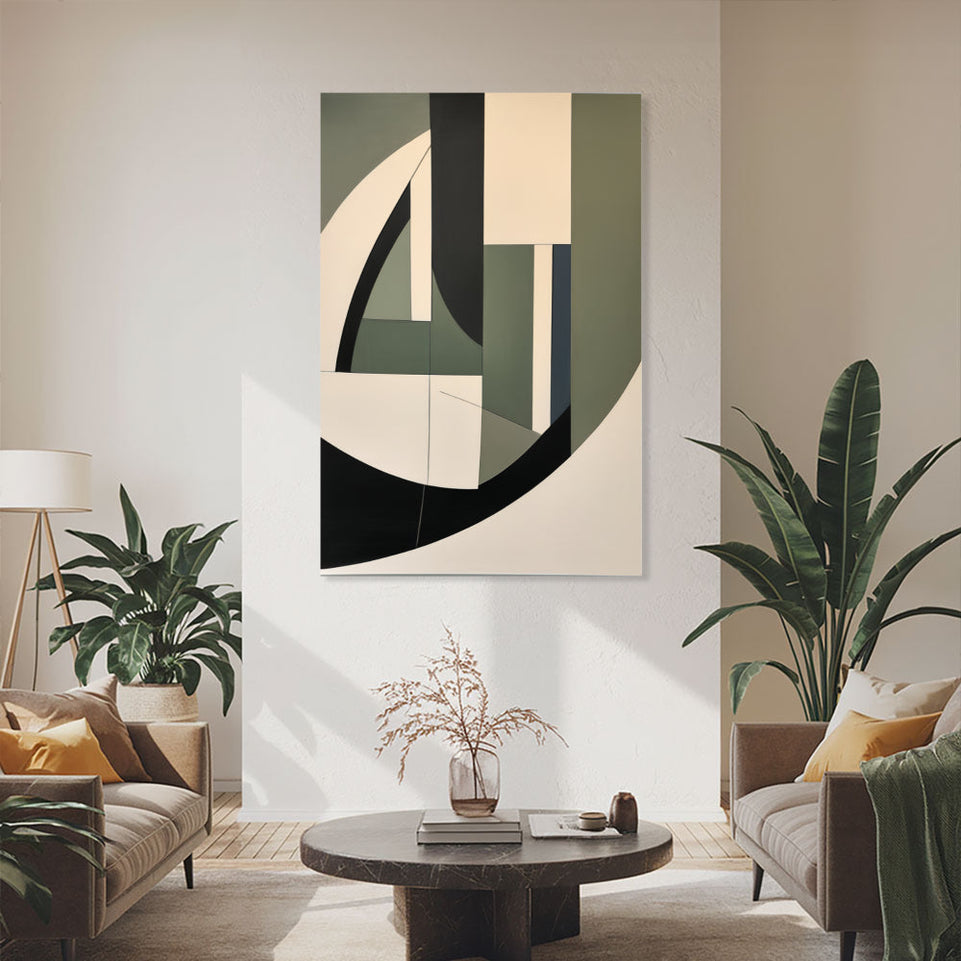 Modern Abstract Geometric Art Canvas Wall Art June Wall Art
