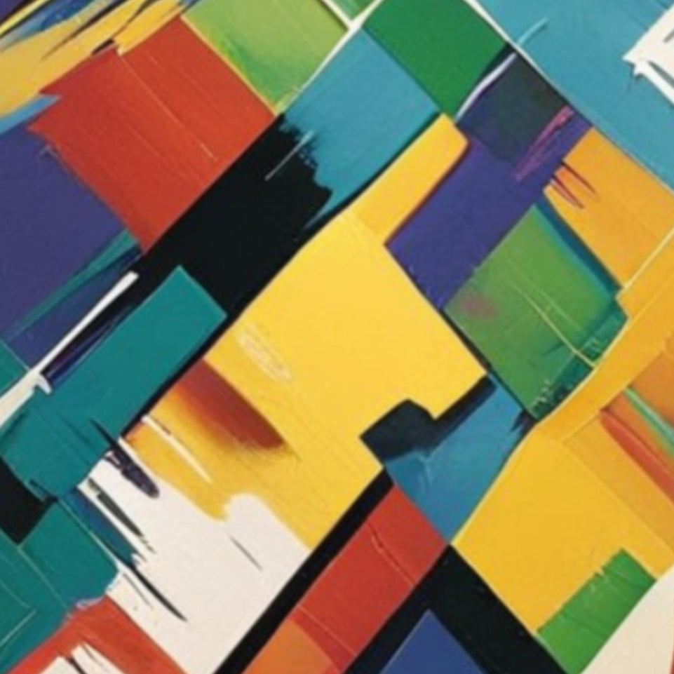Colorful Abstract Geometry I Canvas Art June Wall Art