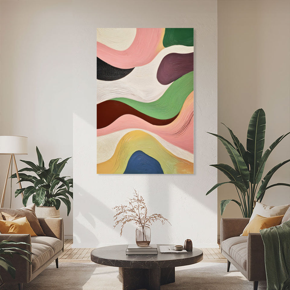Abstract Waves of Serenity I Vibrant Modern Art June Wall Art