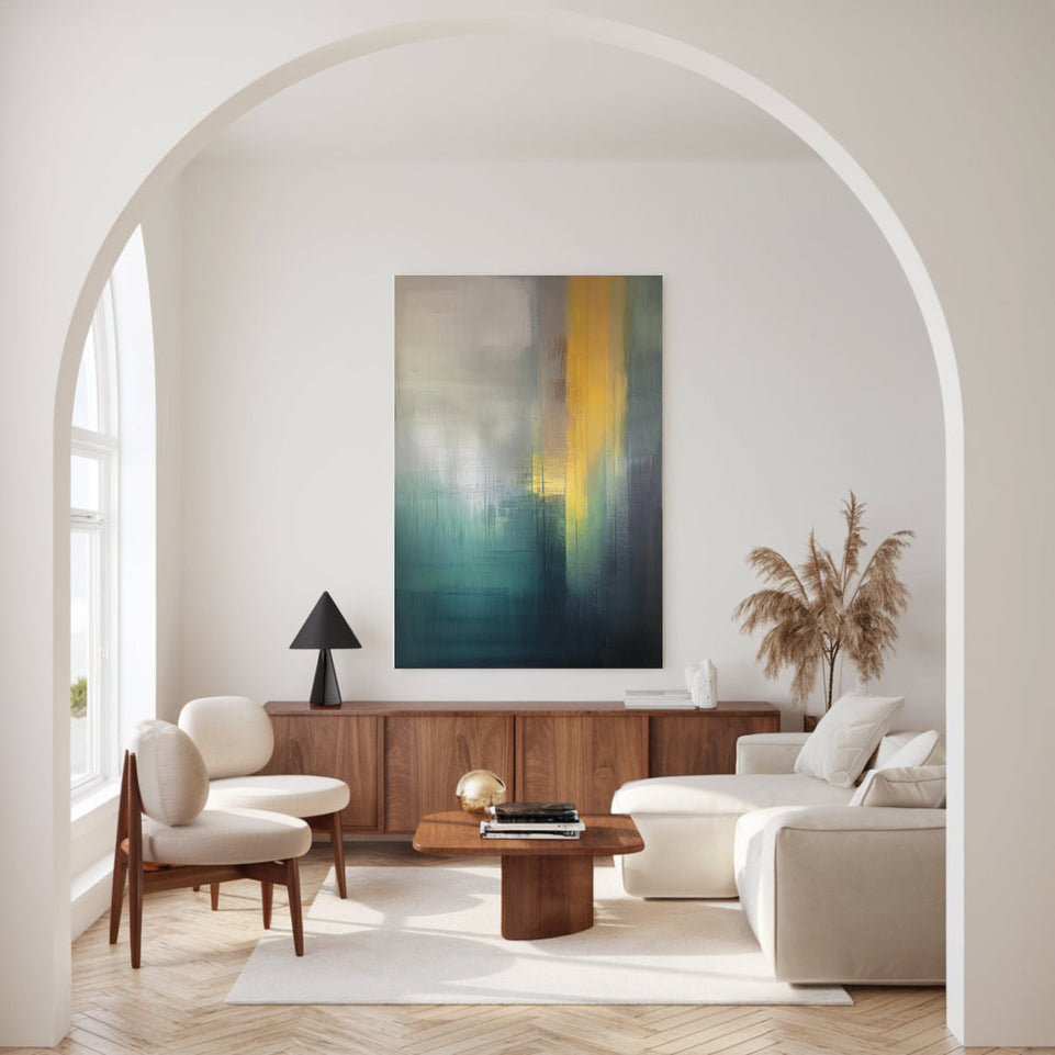 Golden Sunset Abstract Canvas Art for Home Decor June Wall Art