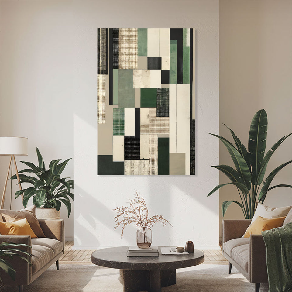Modern Abstract Geometric Canvas Art June Wall Art