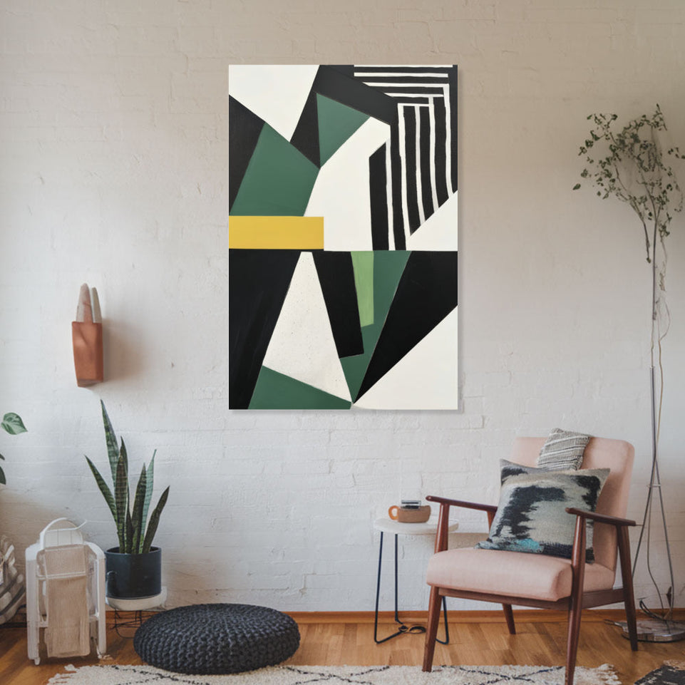 Modern Geometric Abstract Art Canvas Wall Decor June Wall Art