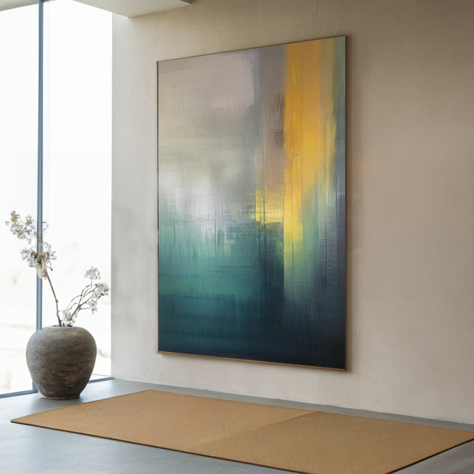 Golden Sunset Abstract Canvas Art for Home Decor June Wall Art