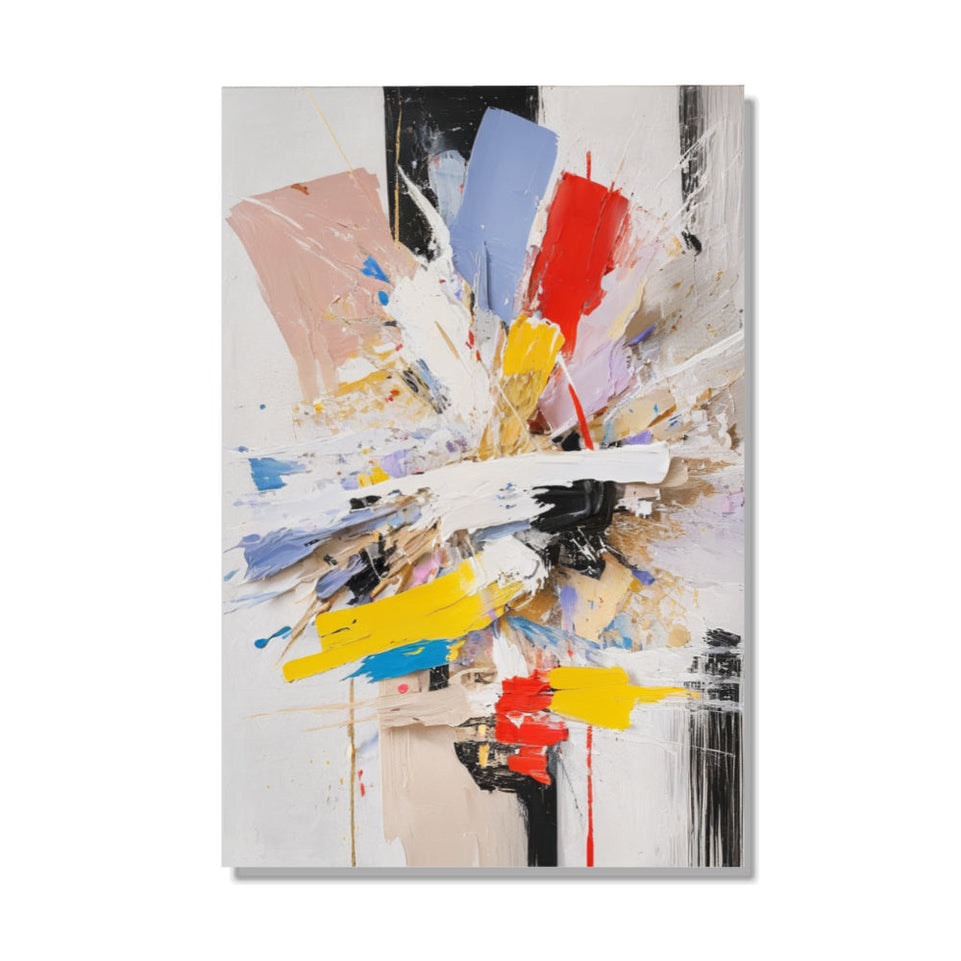 Abstract Expressionist Burst of Colors Canvas Art June Wall Art