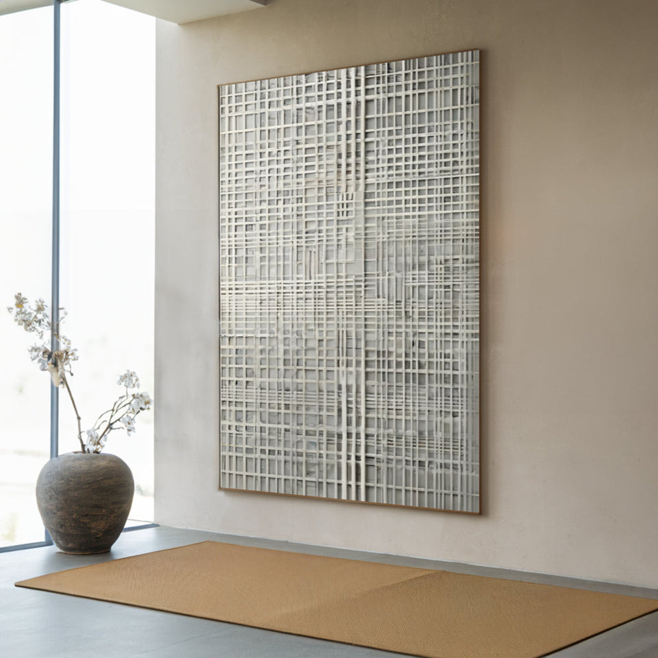 Abstract Grid Canvas Art for Living Room Decor June Wall Art