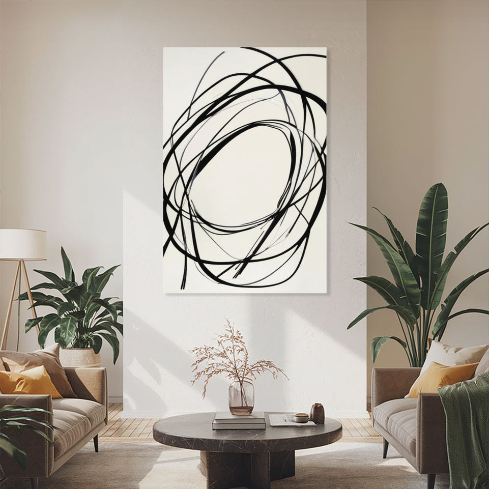 Abstract Swirls in Monochrome I Wall Art June Wall Art