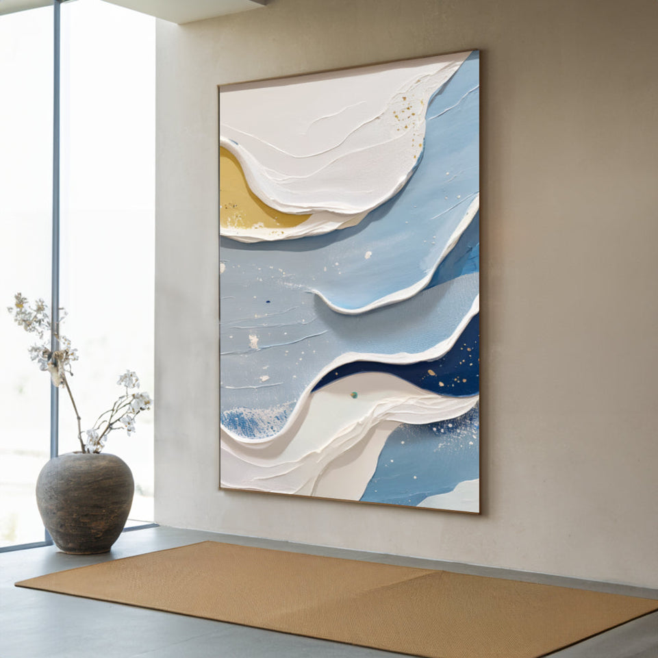 Serenity by the Sea Abstract Coastal Landscape Art June Wall Art