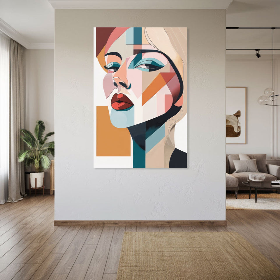 Modern Abstract Face Art Canvas Wall Decor June Wall Art