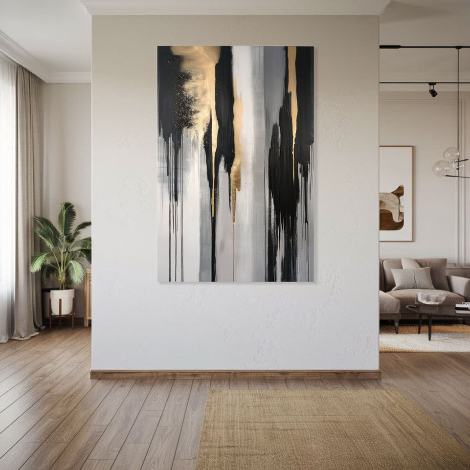 Golden Dawn Abstract Canvas Art for Home Decor June Wall Art