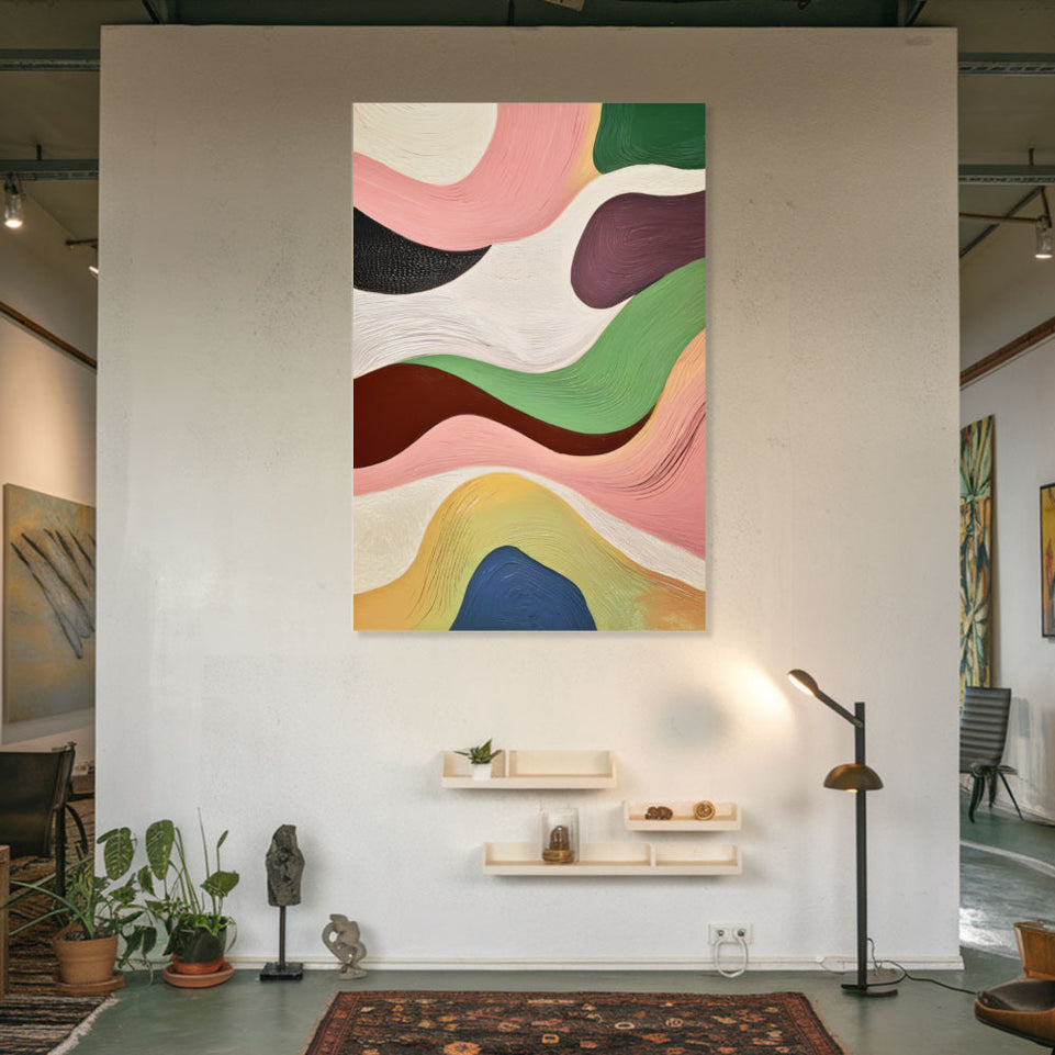 Abstract Waves of Serenity I Vibrant Modern Art June Wall Art