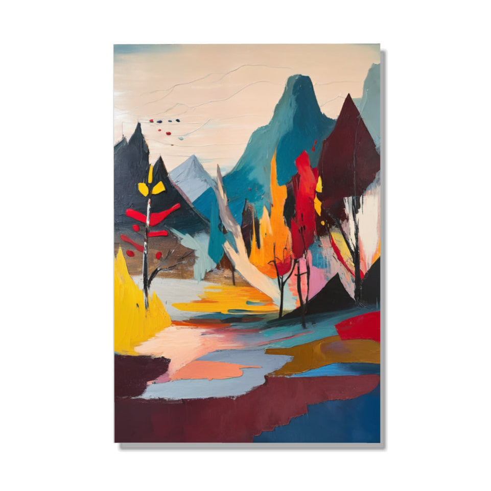 Autumn Reflections in the Mountains Landscape Art for Home Decor June Wall Art