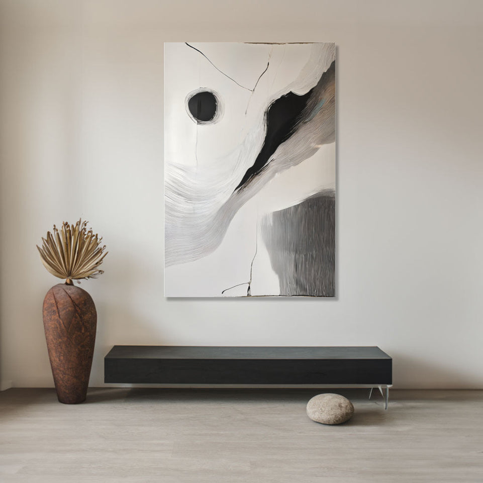 Abstract Monochrome Canvas Art I 24x36 Inches June Wall Art