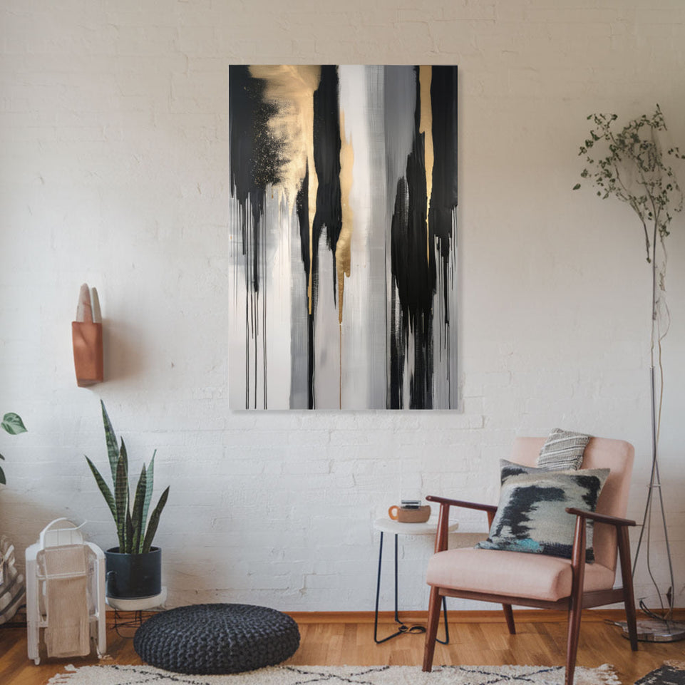 Golden Dawn Abstract Canvas Art for Home Decor June Wall Art