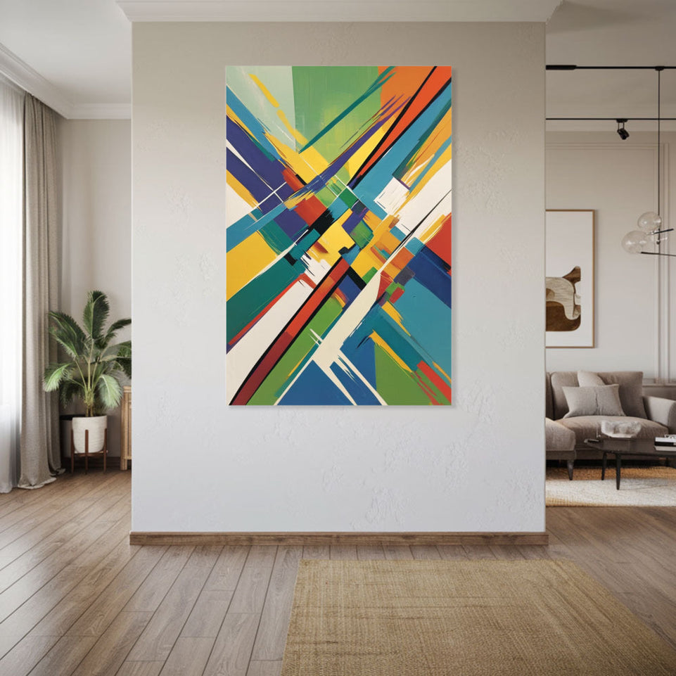 Colorful Abstract Geometry I Canvas Art June Wall Art