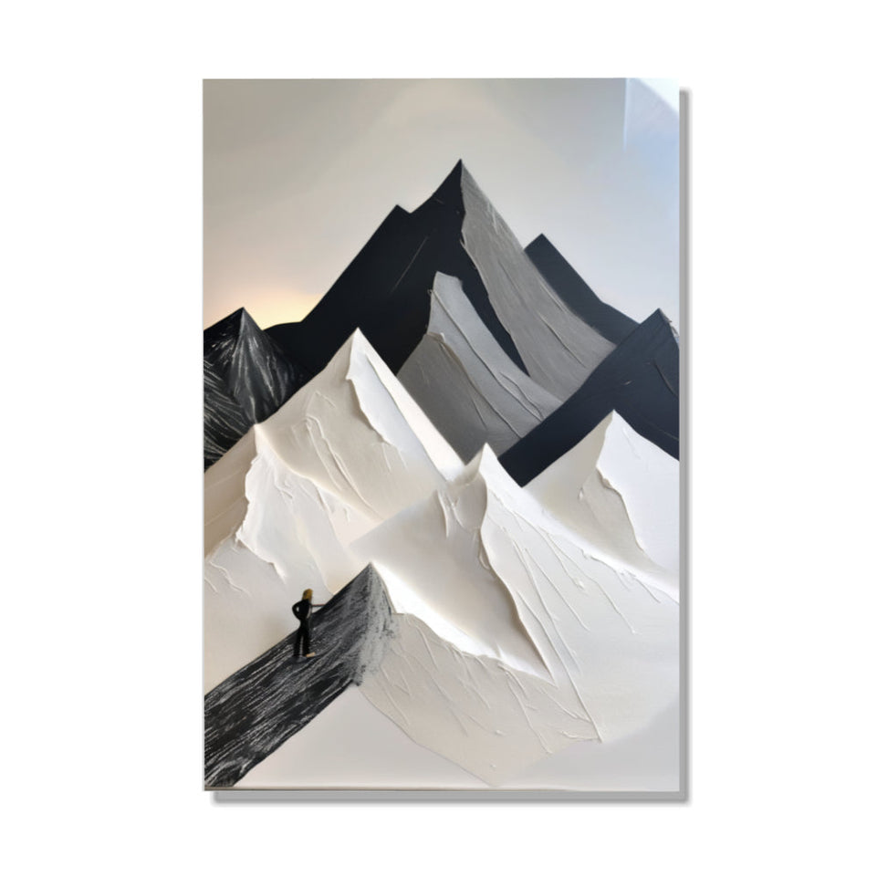 Alpine Ascent Modern Abstract Mountain Art for Home Decor June Wall Art