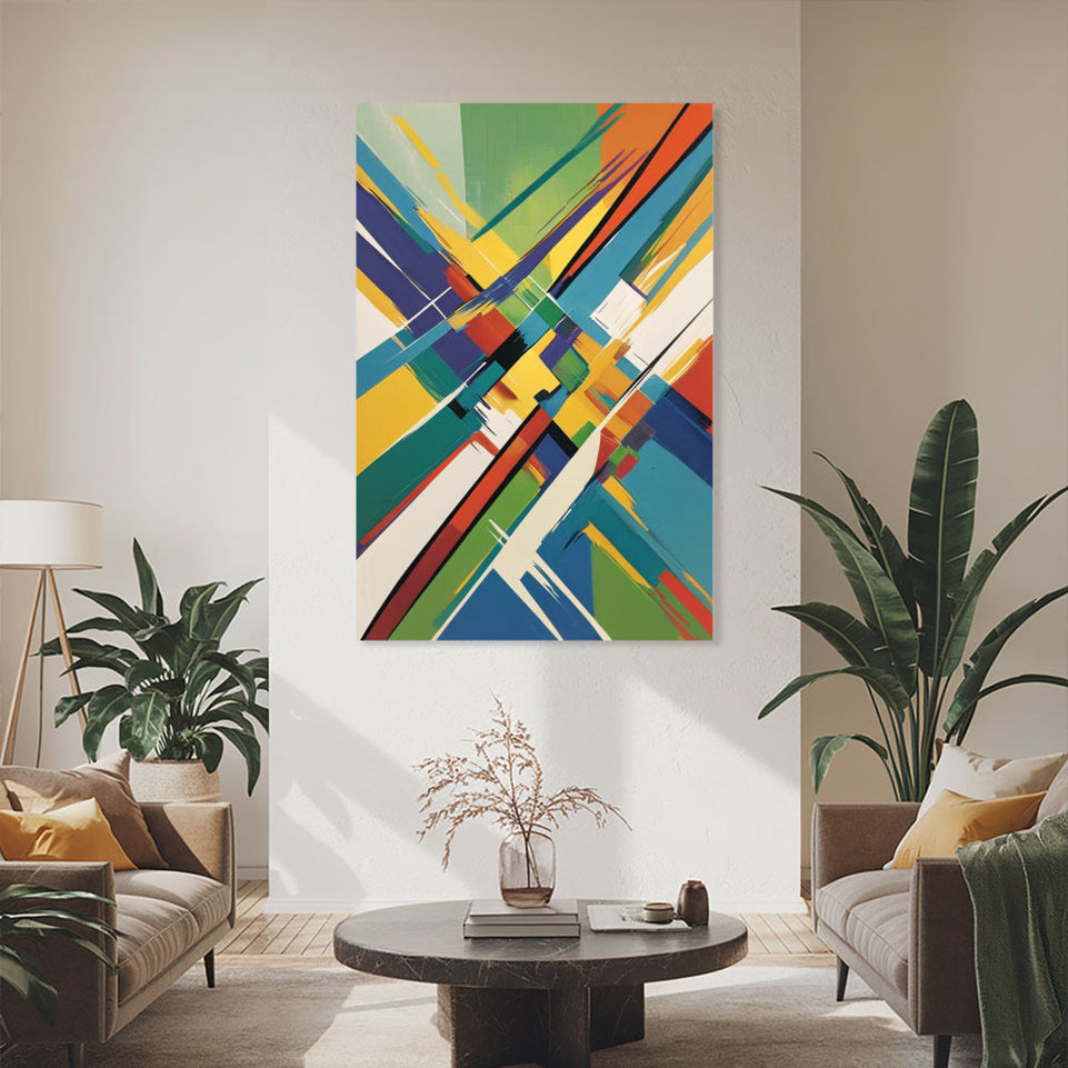 Colorful Abstract Geometry I Canvas Art June Wall Art