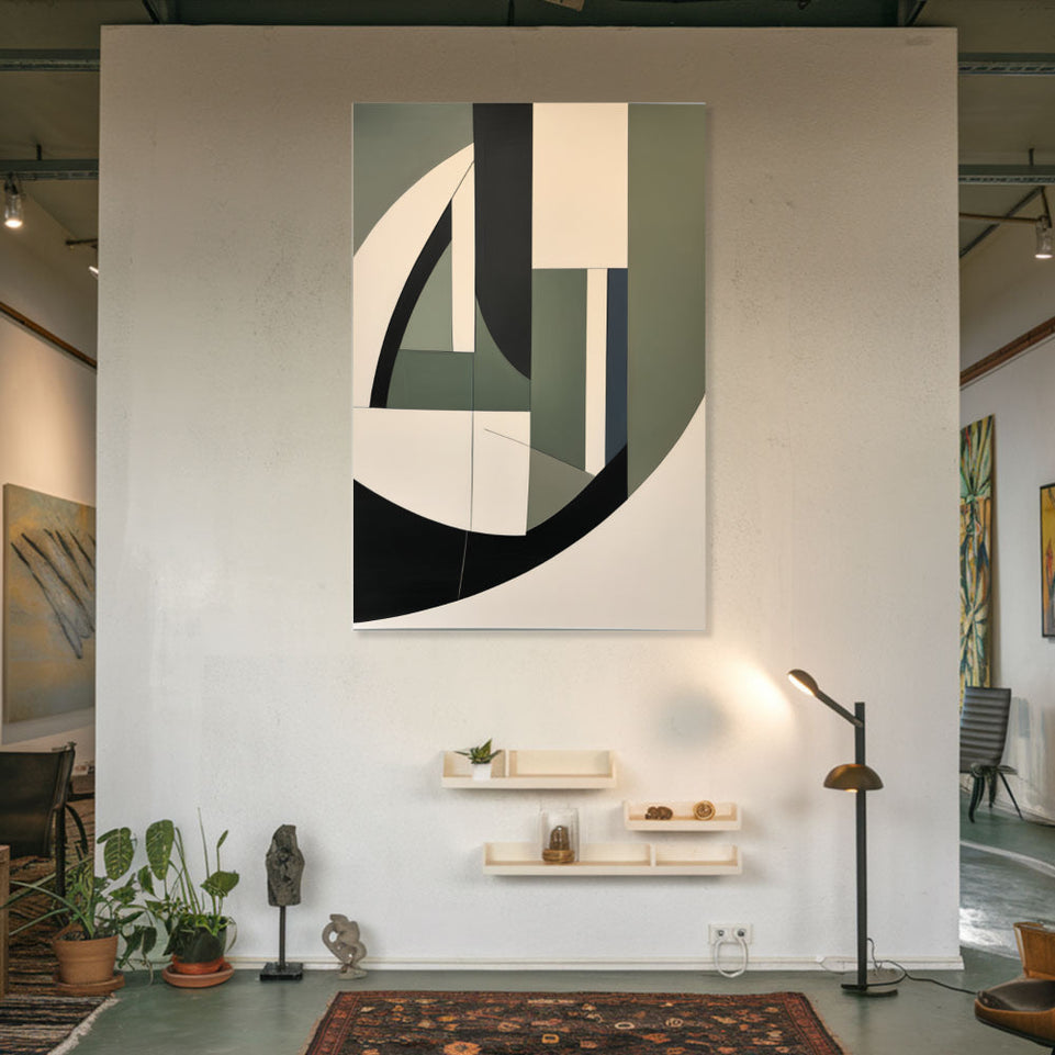Modern Abstract Geometric Art Canvas Wall Art June Wall Art