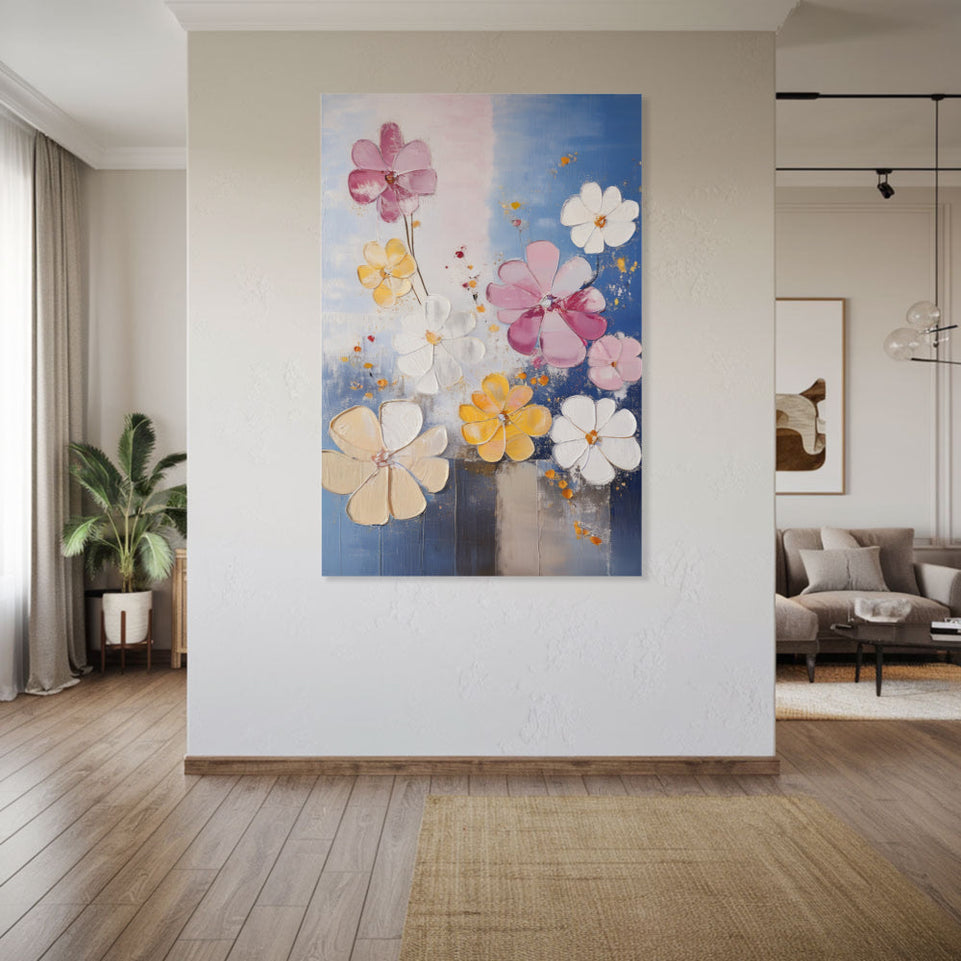 Spring Blossoms Hand-Painted Canvas Art Modern Abstract Wall Decor June Wall Art