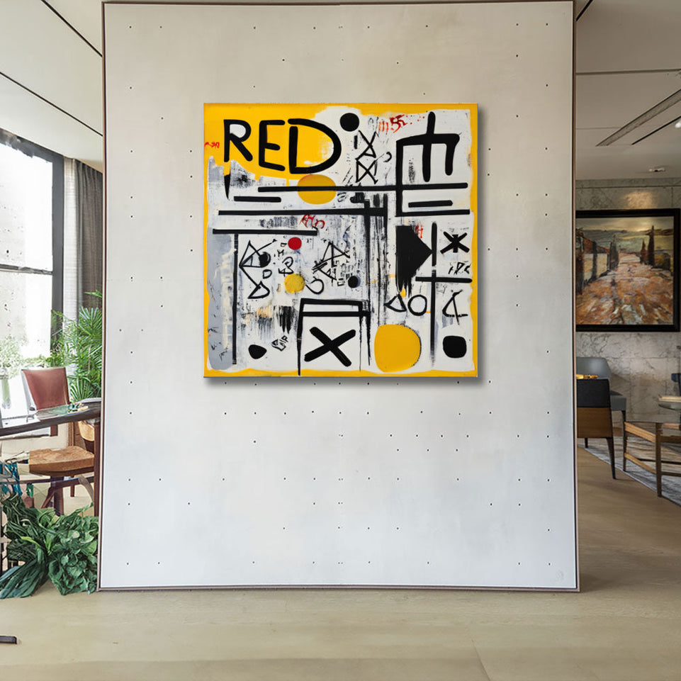Sunset Symphony in Yellow and Black Abstract Canvas Art for Home Decor June Wall Art