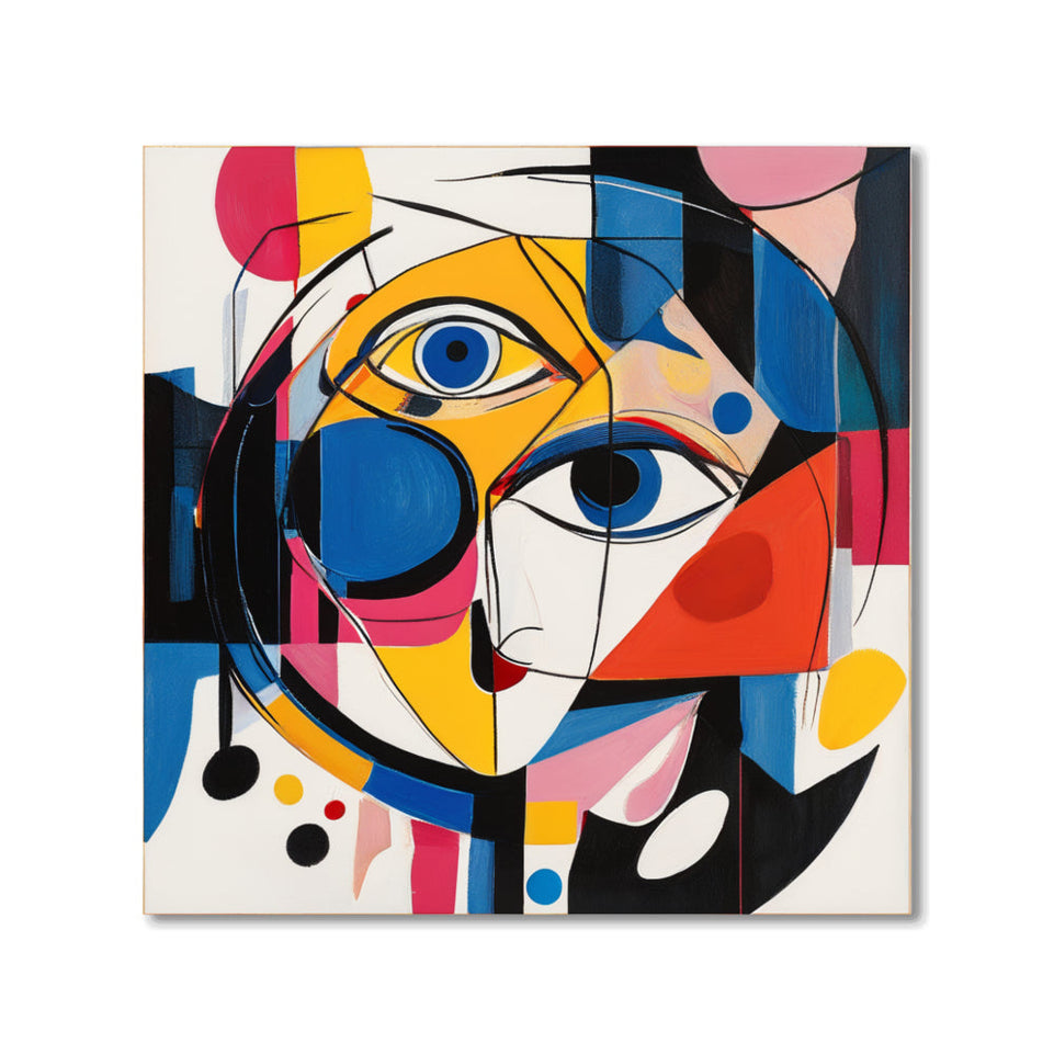 Abstract Face in Colors Canvas Art June Wall Art