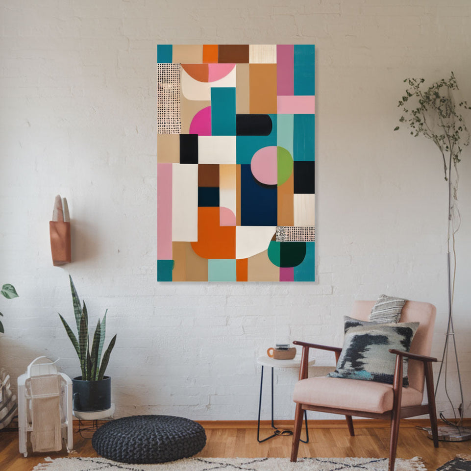 Colorful Geometric Abstract Art I Vibrant Modern Wall Decor June Wall Art
