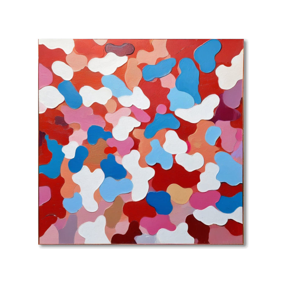 Colorful Abstract Blossoms I Vibrant Floral Canvas Art June Wall Art