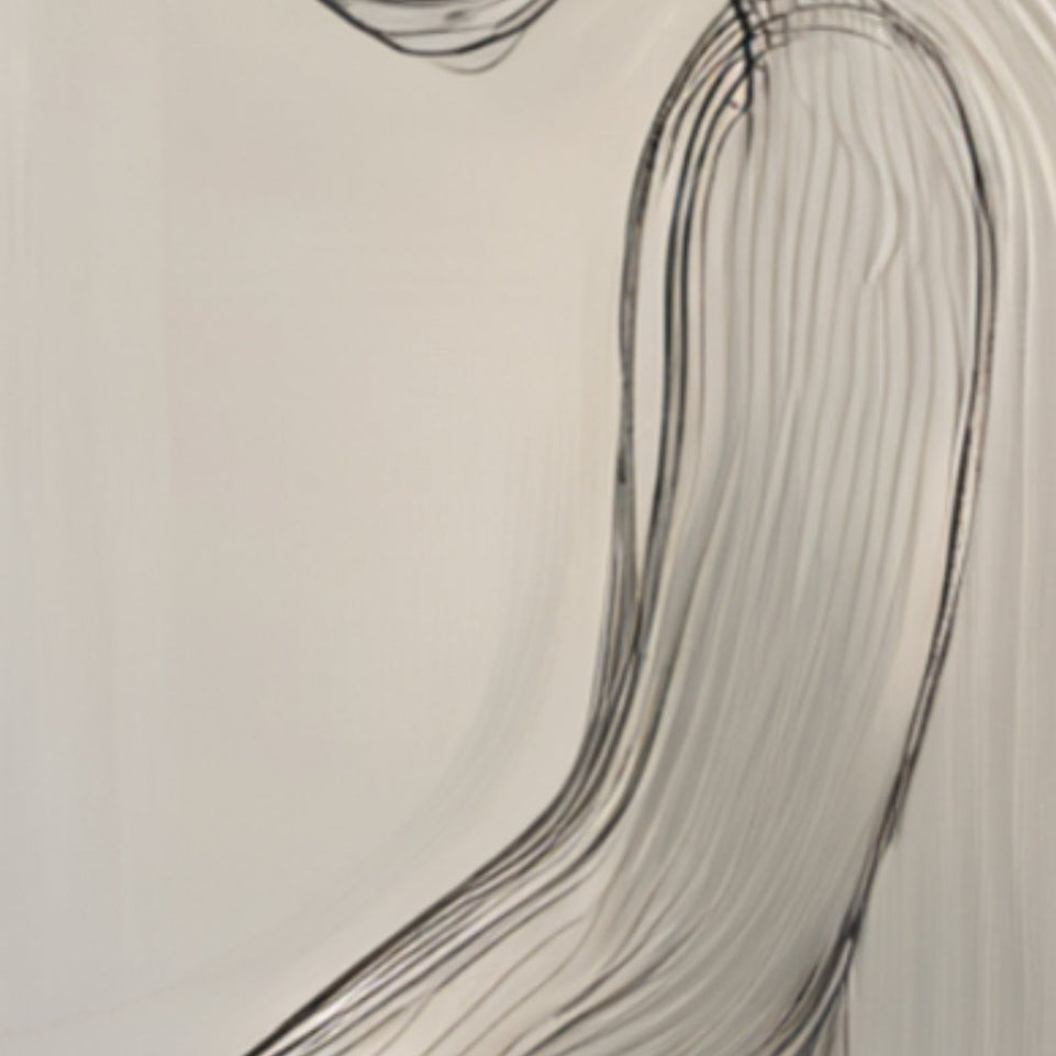 Serenity in Shadows Hand-Painted Abstract Figure Art Modern Wall Decor June Wall Art