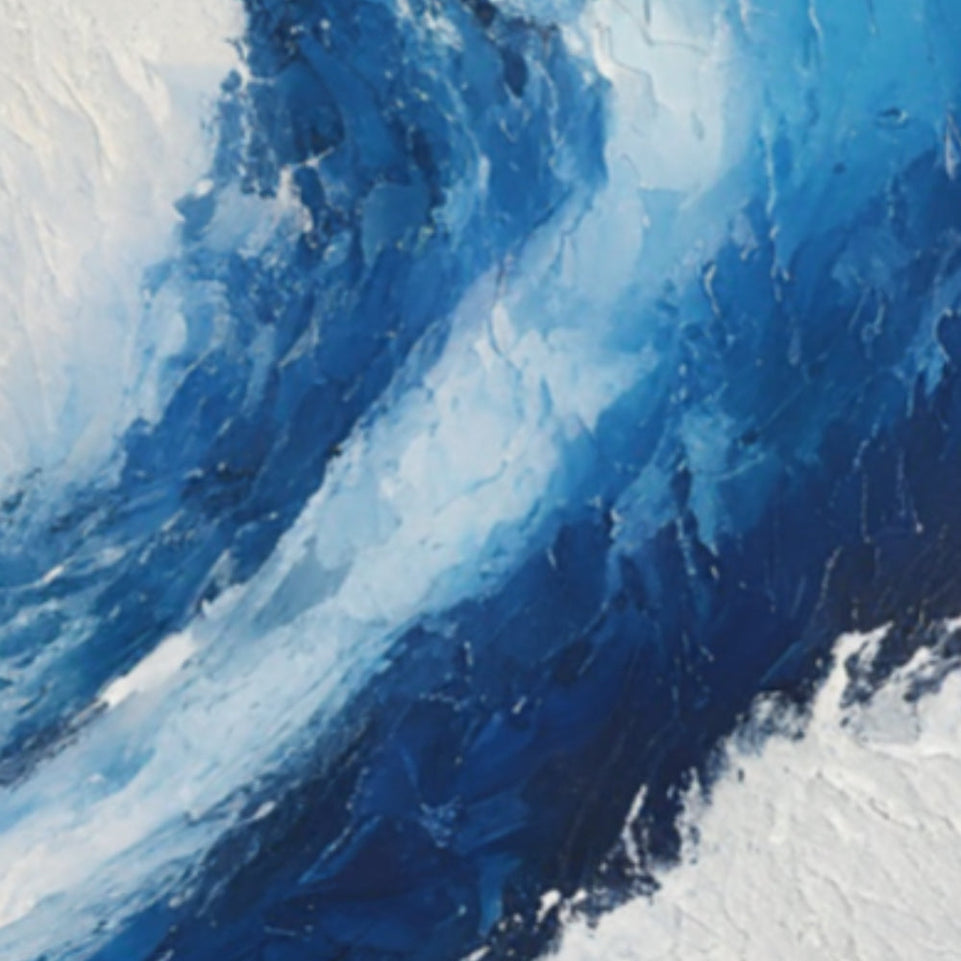 Blue Wave Abstract Art Modern Canvas Wall Art Home Decor June Wall Art