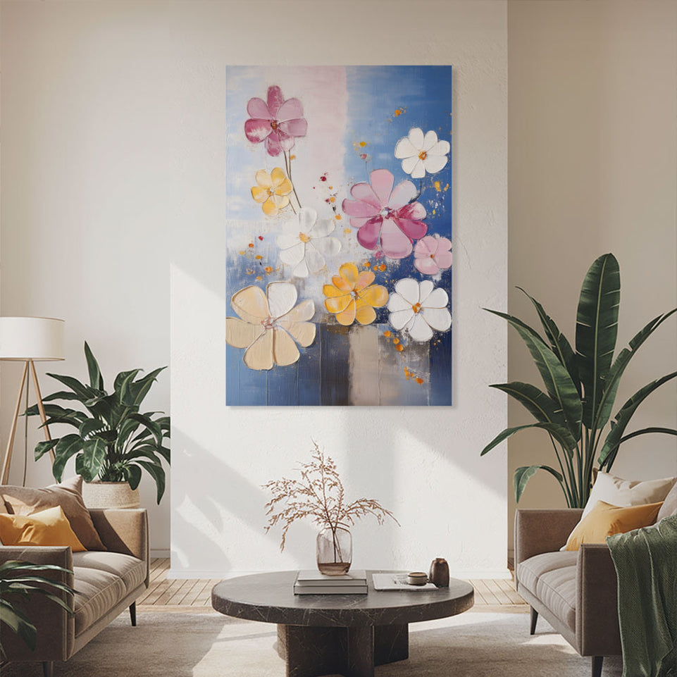 Spring Blossoms Hand-Painted Canvas Art Modern Abstract Wall Decor June Wall Art