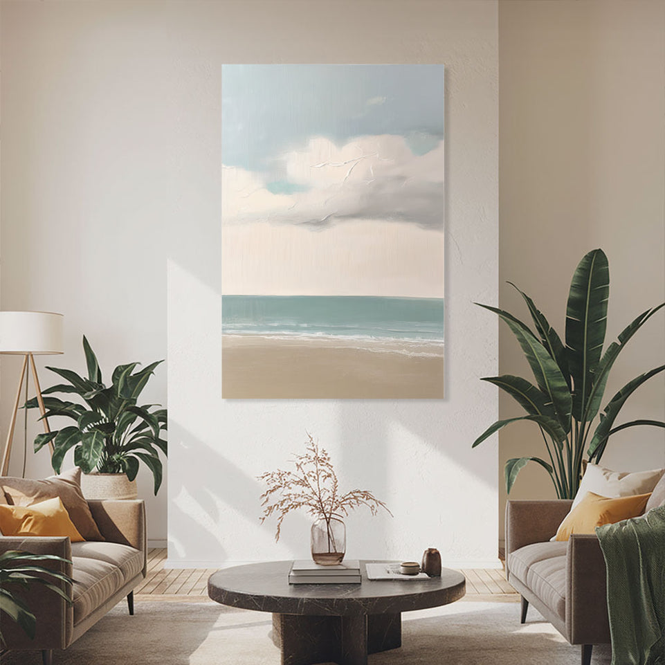 Seaside Serenity Beach Landscape Art for Home Decor June Wall Art