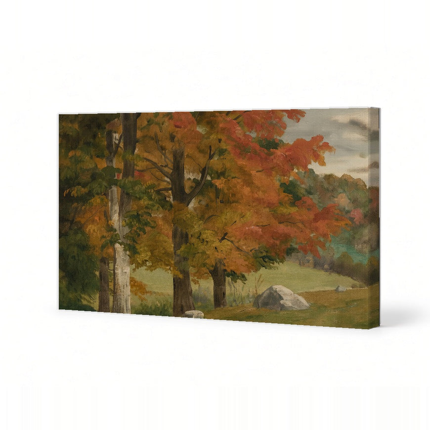 Vibrant Autumn Landscape Canvas Art Print Art Wall Art Wooden Frame for Living Room, Bedroom, or Office with Rich Colors and Nature's Beauty Modern Abstract Home Decor Framed Canvas Painting Ready to Hang Artwork Living Room Bedroom Office Wall Decor