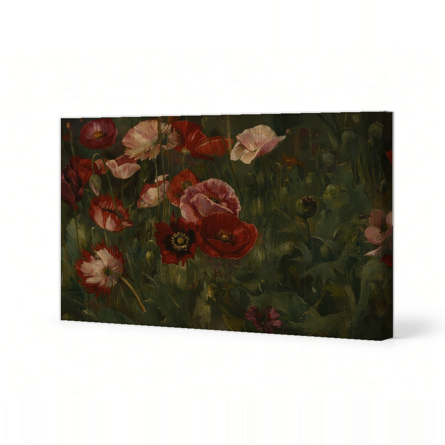 Vibrant Floral Canvas Art Print Art Wall Art Wooden Frame for Home Decor, Featuring Beautiful Poppies in Rich Colors, Perfect for Living Room, Bedroom, or Office Style Modern Abstract Home Decor Framed Canvas Painting Ready to Hang Artwork