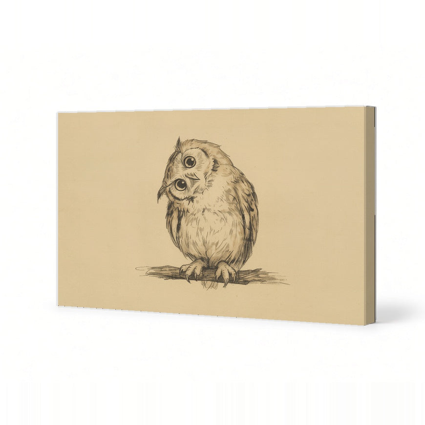Charming Owl Illustration Canvas Art Print Art Wall Art Wooden Frame for Home Office Decor, Cute Animal Design for Nature Lovers and Kids' Rooms Modern Abstract Home Decor Framed Canvas Painting Ready to Hang Artwork Living Room Bedroom Office Wall Decor