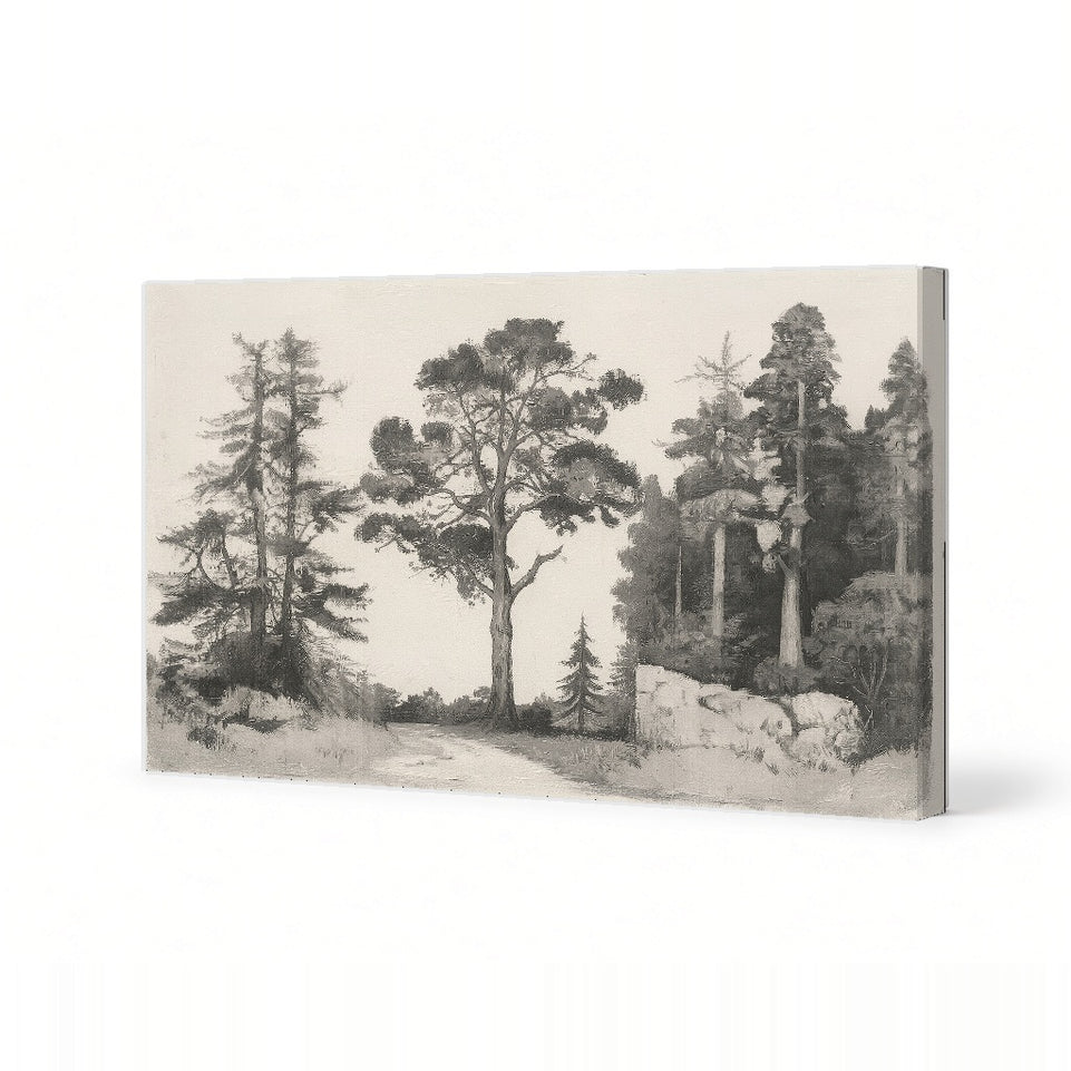 Serene Nature Landscape Canvas Art Print Art Wall Art Wooden Frame - Perfect for Living Room or Office Decor with Tranquil Tree Scenes and Earthy Tones Modern Abstract Home Decor Framed Canvas Painting Ready to Hang Artwork Premium Poster Print for Home