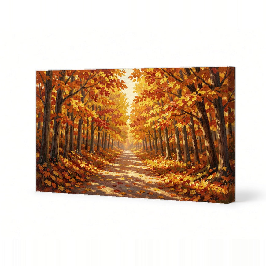 Autumn Pathway Canvas Art Print Art Wall Art Wooden Frame - Vibrant Fall Colors, Cozy Home Decor for Living Room, Bedroom, or Office Modern Abstract Home Decor Framed Canvas Painting Ready to Hang Artwork Living Room Bedroom Office Wall Decor