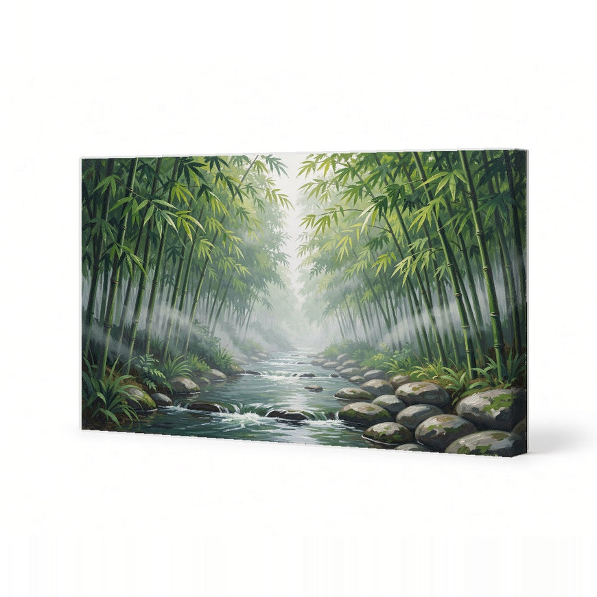 Serene Bamboo Forest Canvas Art Print Art Wall Art Wooden Frame for Tranquil Home Decor Living Room Bedroom Modern Abstract Home Decor Framed Canvas Painting Ready to Hang Artwork Living Room Bedroom Office Wall Decor Gallery Quality Contemporary Interior
